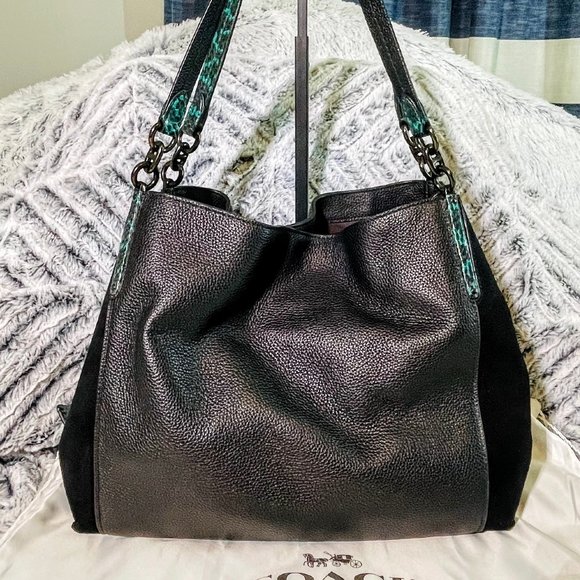 EUC - COACH DALTON 31 WITH COLORBLOCK & SNAKESKIN DETAIL (89076) - Picture 2 of 14